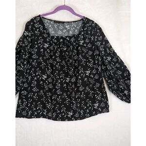 Adrienne Vittadini Top large Comfort Blousy Ladder Tape Insert Bust 43"CB 22.5"